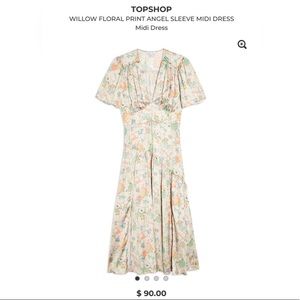 TOPSHOP willow floral print angel sleeve dress